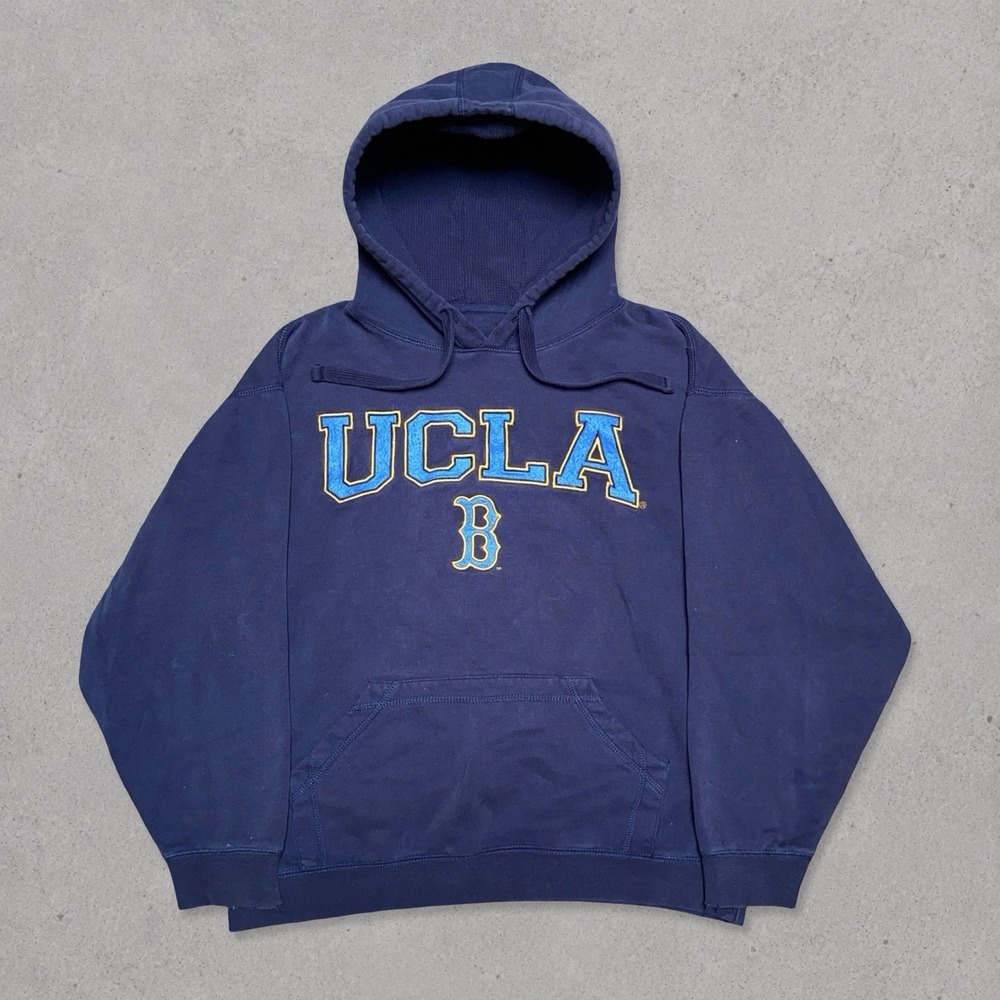 Vintage UCLA Bruins Hoodie Sweatshirt Men's Size S Navy Blue Embroidered NCAA